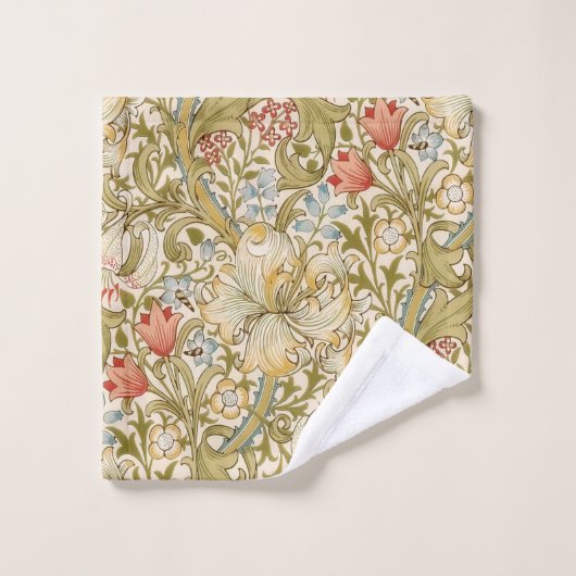 William Morris Lily Art Nouveau Floral Bad Handdoek (Wasdoekje)