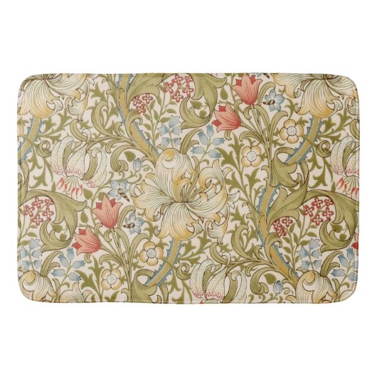 William Morris Lily Art Nouveau Floral Badmat (Voorkant)