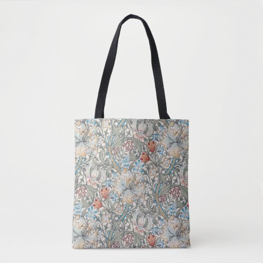William Morris Lily Art Nouveau Floral Canvas tas (Voorkant)