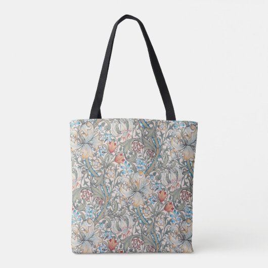 William Morris Lily Art Nouveau Floral Canvas tas (Achterkant)