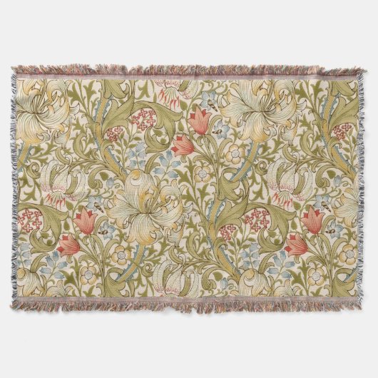 William Morris Lily Art Nouveau Floral Deken (Voorkant)