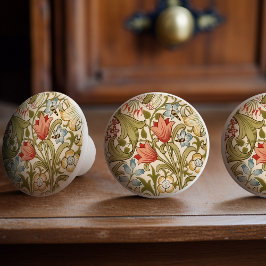 William Morris Lily Art Nouveau Floral Keramische Knop