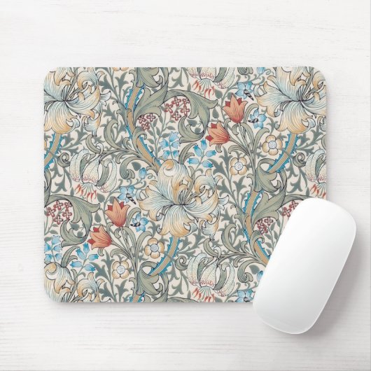 William Morris Lily Art Nouveau Floral Muismat (Met muis)