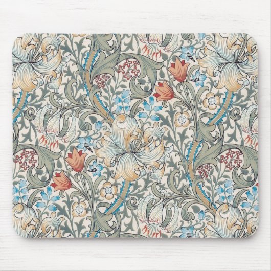 William Morris Lily Art Nouveau Floral Muismat (Voorkant)