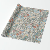 William Morris Lily Art Nouveau Floral Pattern Cadeaupapier (Uitgerold)