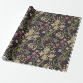 William Morris Lily Art Nouveau Floral Pattern Cadeaupapier (Uitgerold)