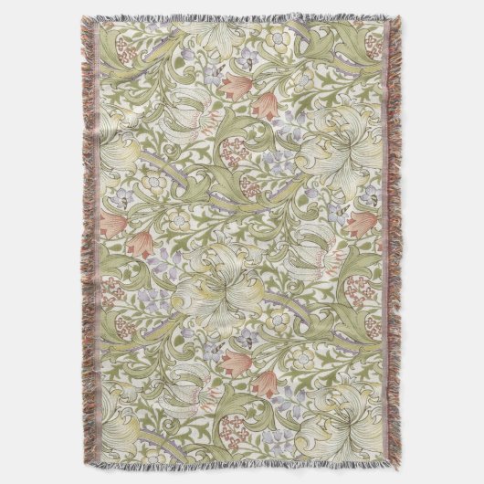 William Morris Lily Art Nouveau Floral Pattern Deken (Voorkant Verticaal)