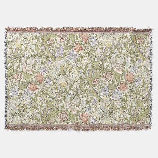 William Morris Lily Art Nouveau Floral Pattern Deken (Voorkant)