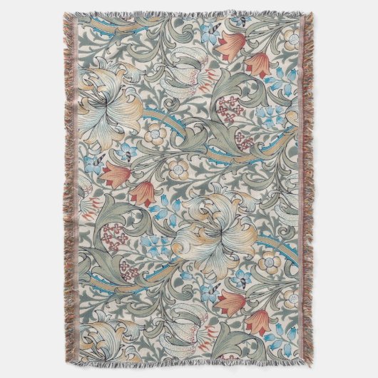 William Morris Lily Art Nouveau Floral Pattern Deken (Voorkant Verticaal)