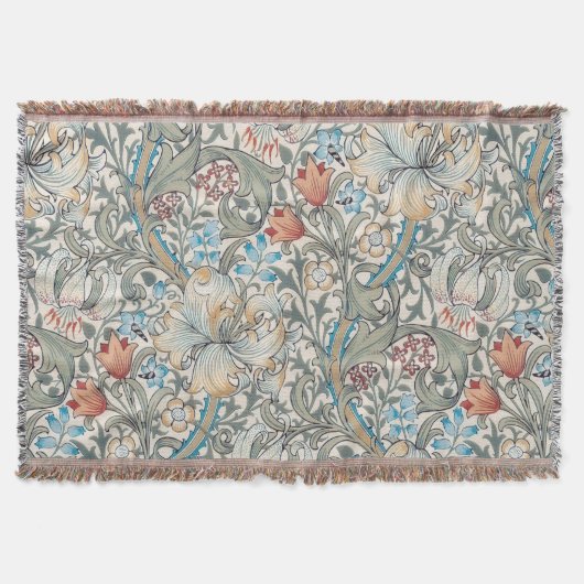 William Morris Lily Art Nouveau Floral Pattern Deken (Voorkant)