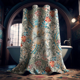 William Morris Lily Art Nouveau Floral Pattern Douchegordijn