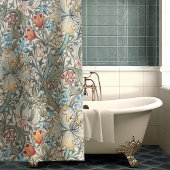 William Morris Lily Art Nouveau Floral Pattern Douchegordijn