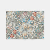 William Morris Lily Art Nouveau Floral Pattern Fle Fleece Deken (Voorkant (Horizontaal))