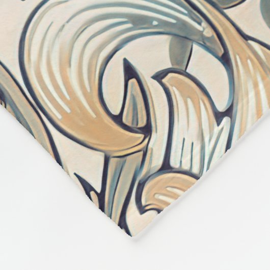 William Morris Lily Art Nouveau Floral Pattern Fle Fleece Deken (Hoek)