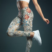 William Morris Lily Art Nouveau Floral Pattern Leggings
