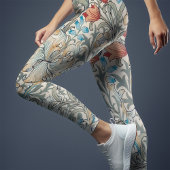 William Morris Lily Art Nouveau Floral Pattern Leggings