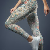 William Morris Lily Art Nouveau Floral Pattern Leggings