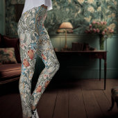 William Morris Lily Art Nouveau Floral Pattern Leggings