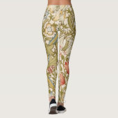 William Morris Lily Art Nouveau Floral Pattern Leggings (Achterkant)