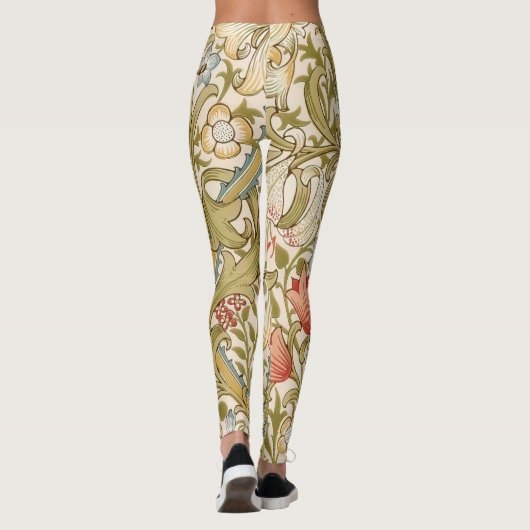 William Morris Lily Art Nouveau Floral Pattern Leggings (Achterkant)