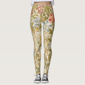 William Morris Lily Art Nouveau Floral Pattern Leggings (Voorkant)