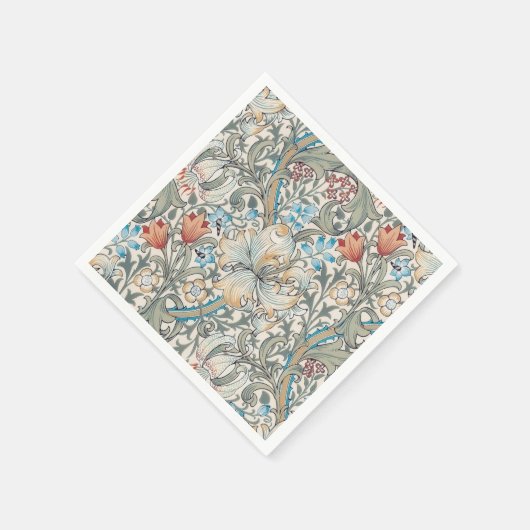 William Morris Lily Art Nouveau Floral Pattern Nap Servet (Hoek)
