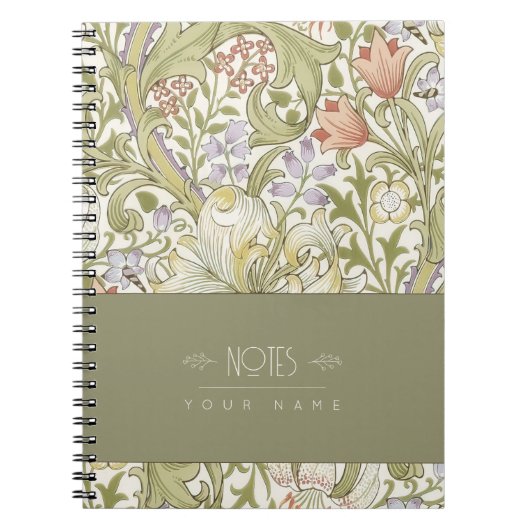William Morris Lily Art Nouveau Floral Pattern Notitieboek (Voorkant)