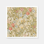 William Morris Lily Art Nouveau Floral Pattern Servet (Voorkant)