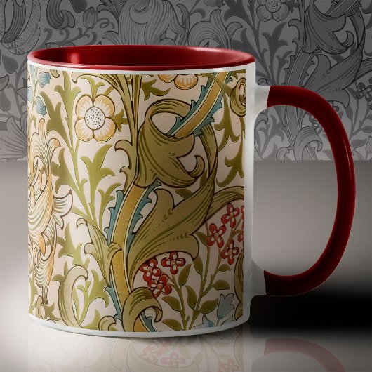William Morris Lily Art Nouveau Floral Pattern Tweekleurige Koffiemok