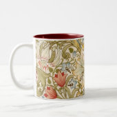 William Morris Lily Art Nouveau Floral Pattern Tweekleurige Koffiemok (Links)