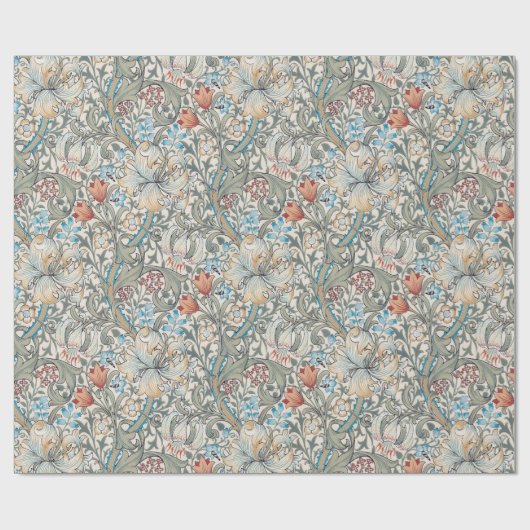 William Morris Lily Art Nouveau Floral Pattern Wra Cadeaupapier (Vlak)