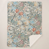 William Morris Lily Art Nouveau Floral Sherpa Blan Sherpa Deken (Voorkant)