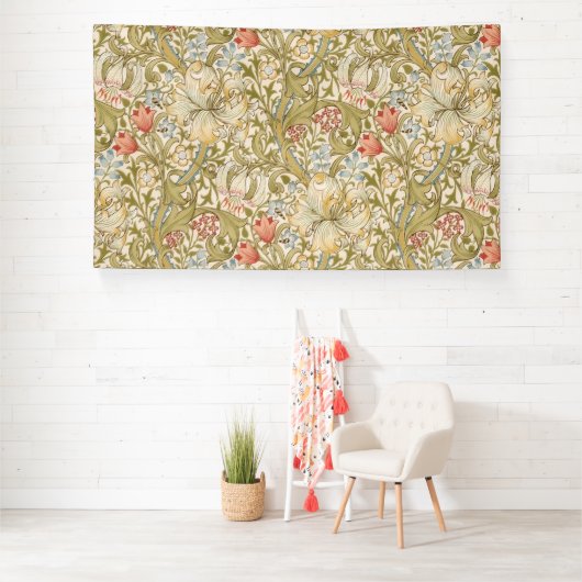 William Morris Lily Art Nouveau Floral Spandoek (Insitu)