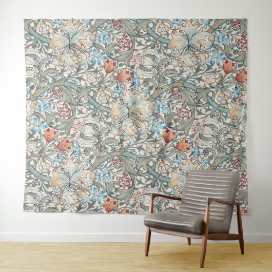 William Morris Lily Art Nouveau Floral Tapestry Wandkleed (In Situ (horizontaal))