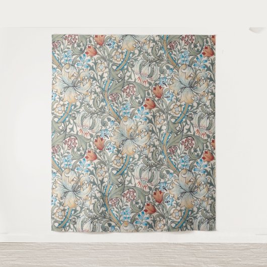 William Morris Lily Art Nouveau Floral Tapestry Wandkleed (Voorkant)