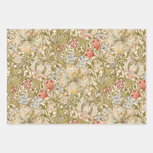 William Morris Lily Art Nouveau Floral Wrapping Pa Inpakpapier Vel (Voorkant 2)