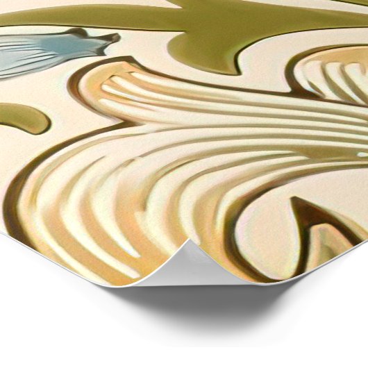 William Morris Lily Art Nouveau Pattern Poster (Hoek)