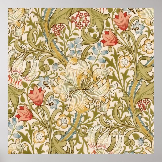 William Morris Lily Art Nouveau Pattern Poster (Voorkant)
