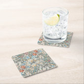 William Morris Lily Art Nouveau Square Paper Coast Kartonnen Onderzetters (Insitu)