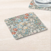 William Morris Lily Art Nouveau Square Paper Coast Kartonnen Onderzetters (Schuin)