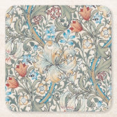 William Morris Lily Art Nouveau Square Paper Coast Kartonnen Onderzetters (Voorkant)