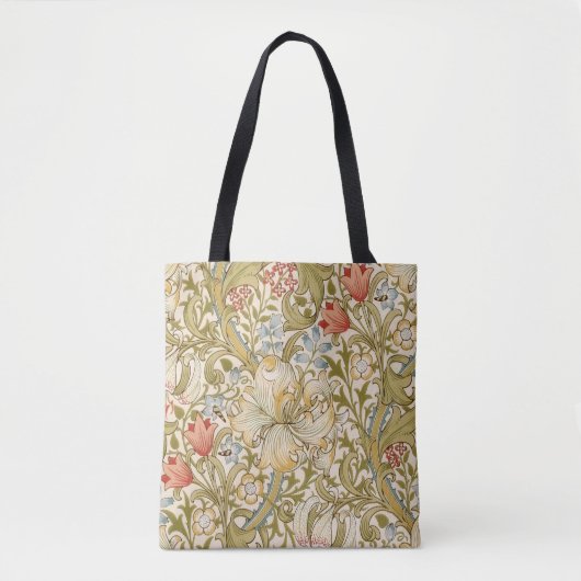 William Morris Lily Art Nouveau Tote Bag (Voorkant)