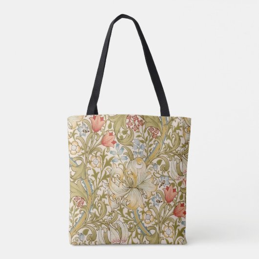 William Morris Lily Art Nouveau Tote Bag (Achterkant)
