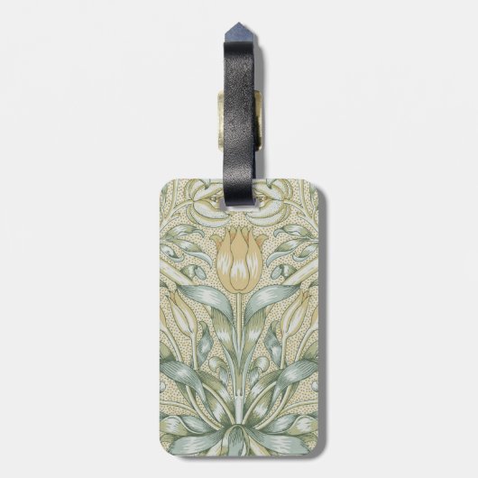William Morris Lily en Granaatappel Bloem Classic Bagagelabel (Achterkant verticaal)