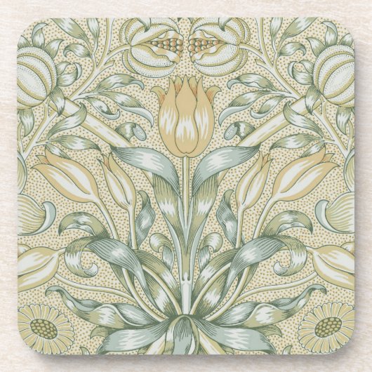 William Morris Lily en Granaatappel Bloem Classic Bier Onderzetter (Voorkant)
