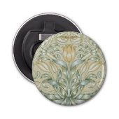 William Morris Lily en Granaatappel Bloem Classic Button Flesopener (Voorkant)
