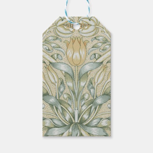 William Morris Lily en Granaatappel Bloem Classic Cadeaulabel (Voorkant)