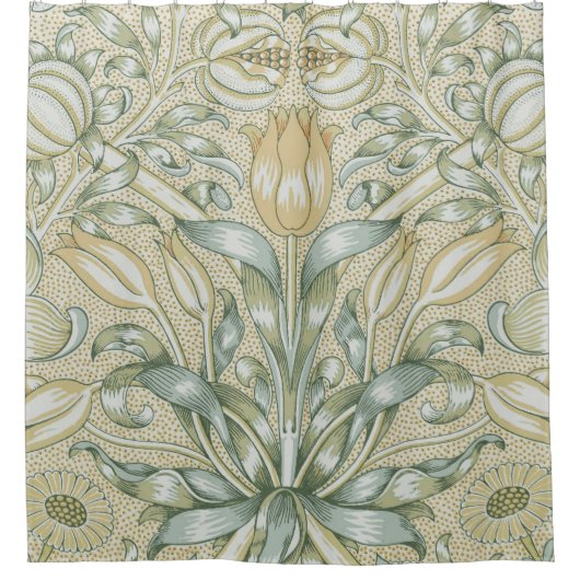 William Morris Lily en Granaatappel Bloem Classic Douchegordijn (Voorkant)
