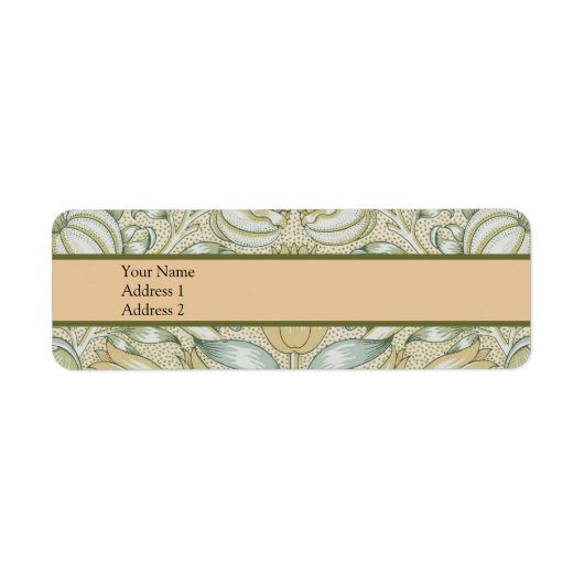 William Morris Lily en Granaatappel Bloem Classic Etiket (Voorkant)