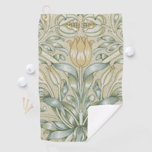 William Morris Lily en Granaatappel Bloem Classic Golfhanddoek (Insitu)